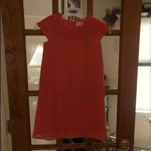 Girls size 7-8 coral lace dress
